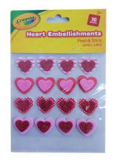 16PK CRAYOLA ASSORTED PEEL STICK HEART